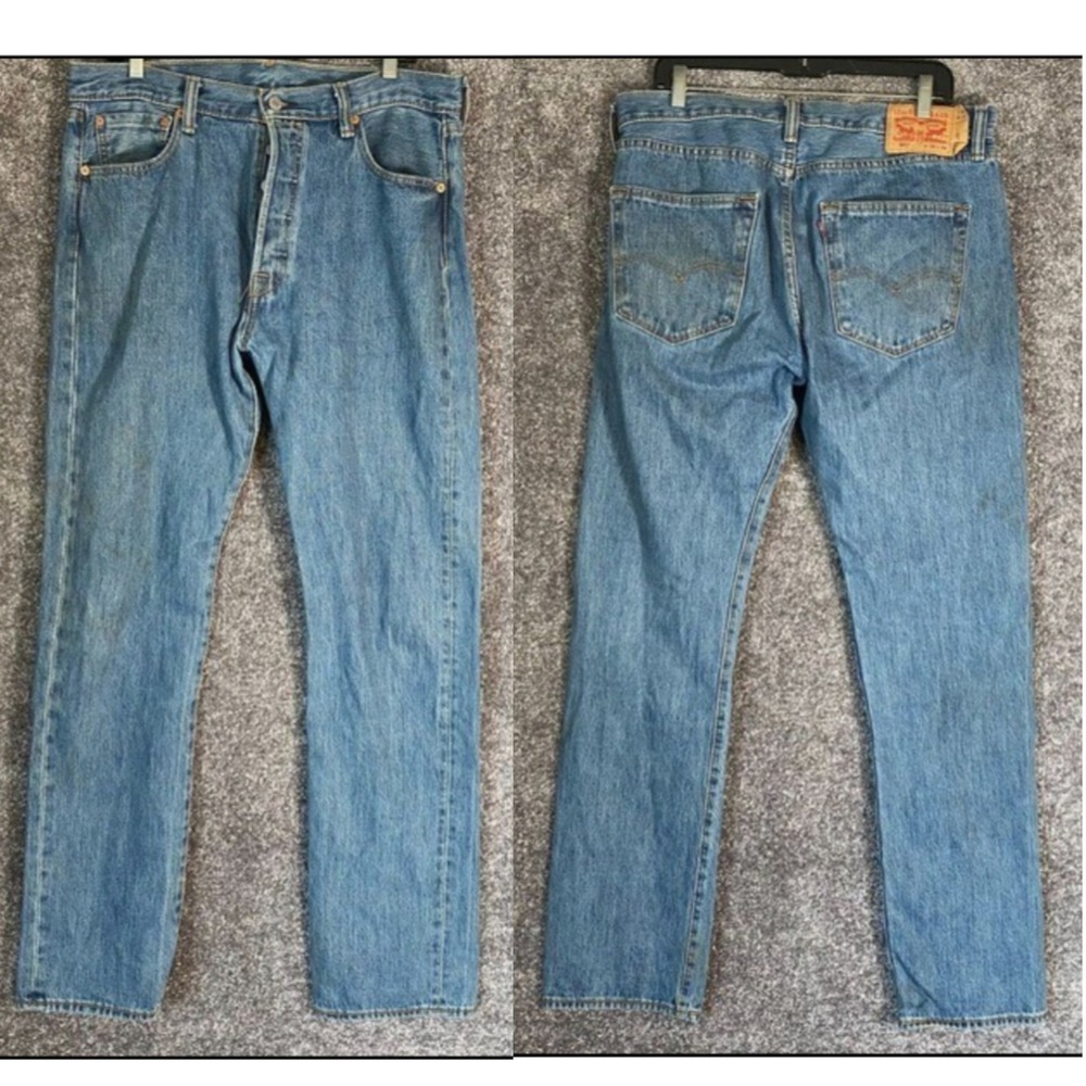 Levis 501 XX Jeans Mens 35x34 Blue classic button fly Denim y2k remake buttonfly